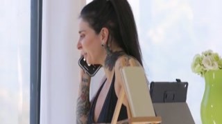 Ebony Jenna Foxx licks clients pussy